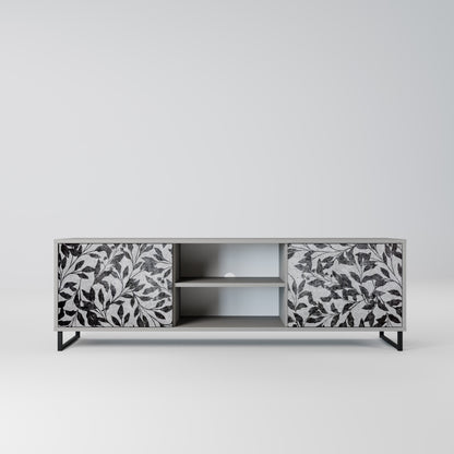 CHARCOAL SPROUT 2-Door TV Stand in Grey Finish