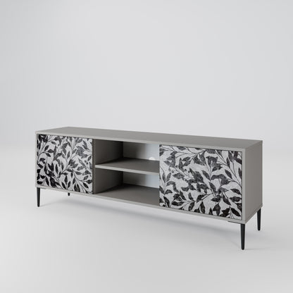 CHARCOAL SPROUT 2-Door TV Stand in Grey Finish