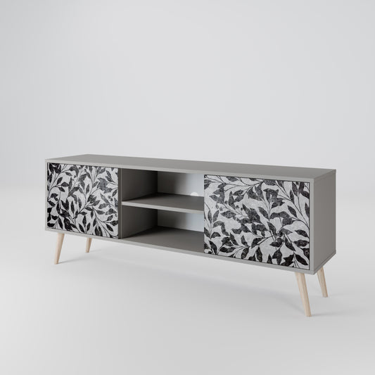 CHARCOAL SPROUT 2-Door TV Stand in Grey Finish