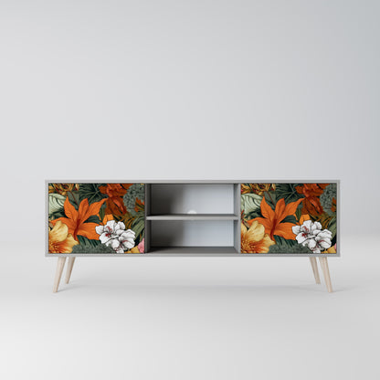 RADIANT FLORA 2-Door TV Stand in Grey Finish