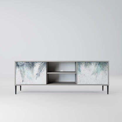 PALM VEIL 2-Door TV Stand in Grey Finish