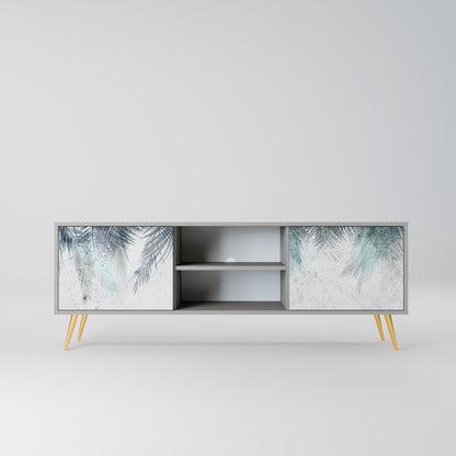 PALM VEIL 2-Door TV Stand in Grey Finish