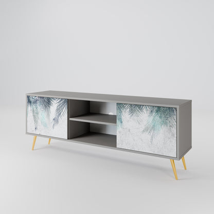 PALM VEIL 2-Door TV Stand in Grey Finish