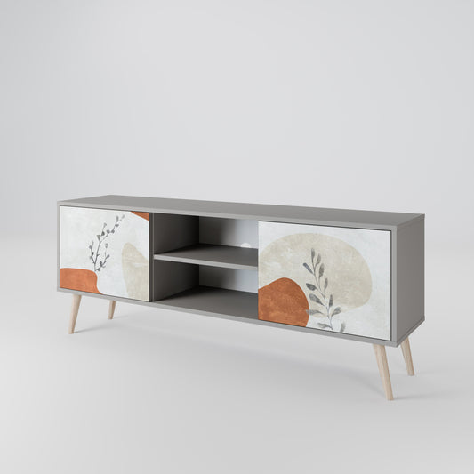 TRANQUIL TWIG 2-Door TV Stand in Grey Finish