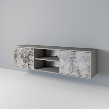FADE IN THE TREES 2-Door TV Stand in Grey Finish