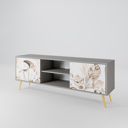 WILD TENDERNESS 2-Door TV Stand in Grey Finish