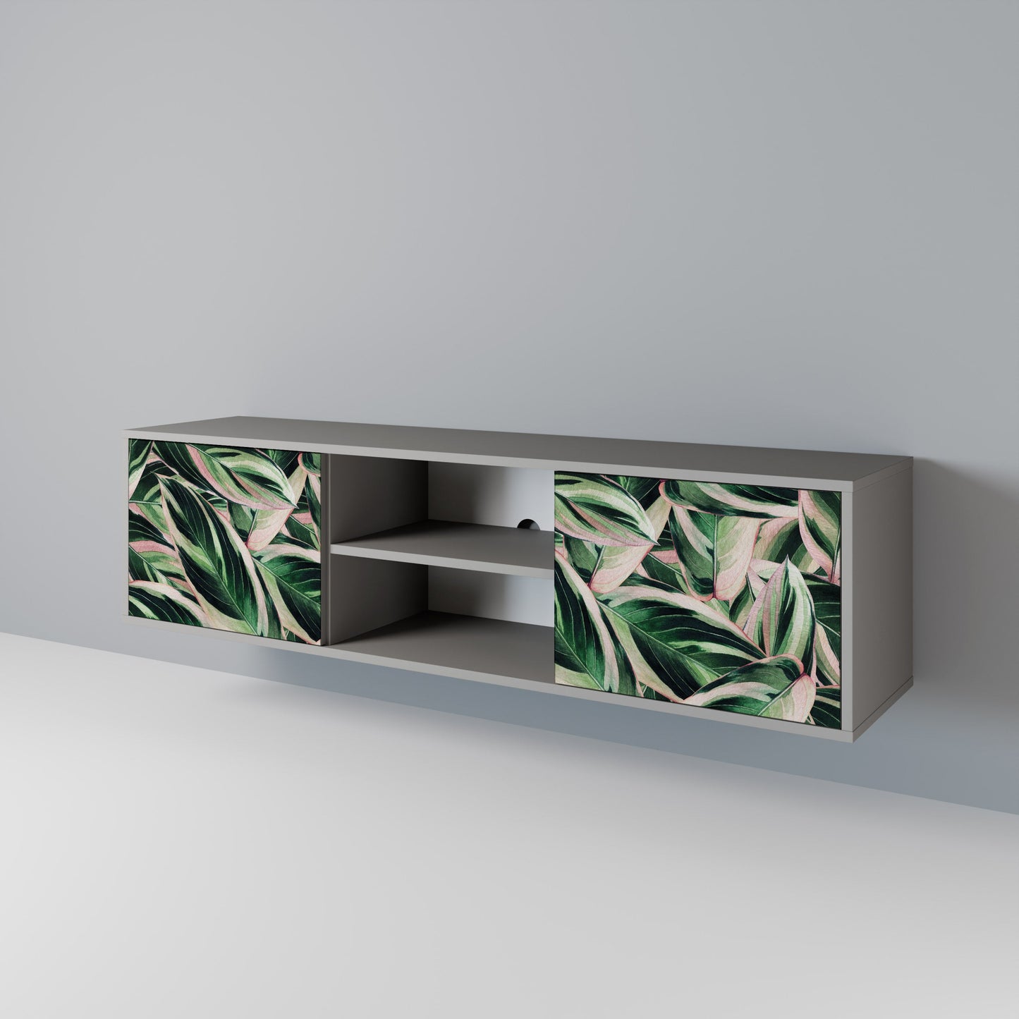 EERIE STROMANTHE 2-Door TV Stand in Grey Finish