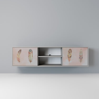 THE DELIQUESCE 2-Door TV Stand in Grey Finish