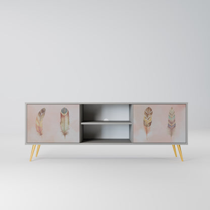 THE DELIQUESCE 2-Door TV Stand in Grey Finish