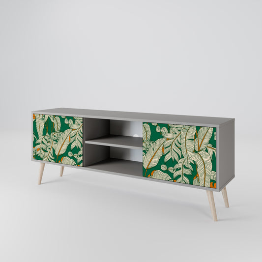 VERDANT PLEASURES 2-Door TV Stand in Grey Finish