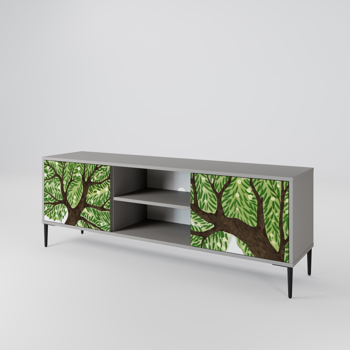 WILDERNESS DASH 2-Door TV Stand in Grey Finish