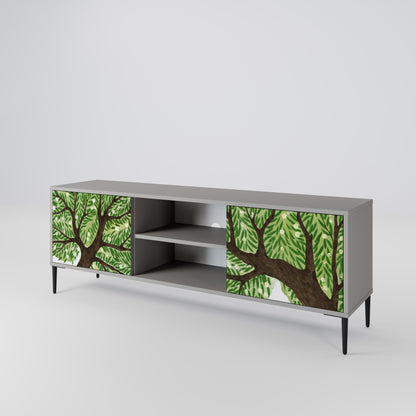 WILDERNESS DASH 2-Door TV Stand in Grey Finish