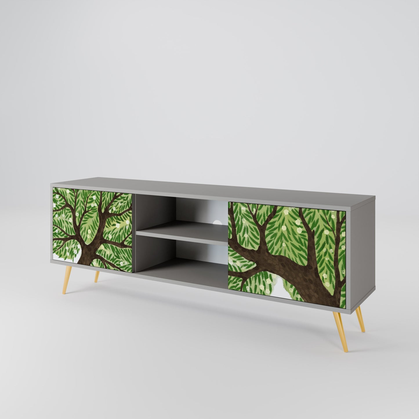 WILDERNESS DASH 2-Door TV Stand in Grey Finish