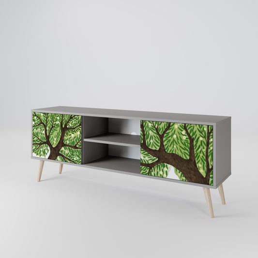 WILDERNESS DASH 2-Door TV Stand in Grey Finish