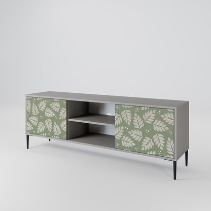 LEAVES ON GREEN 2-Door TV Stand in Grey Finish