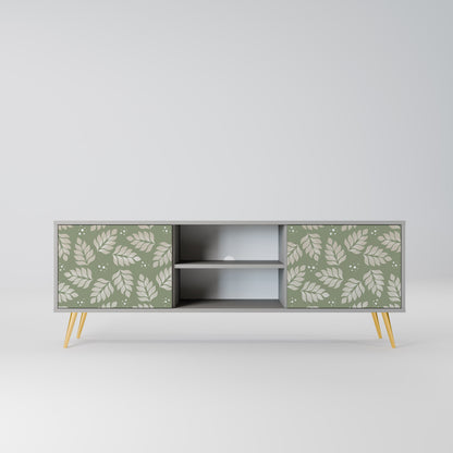 LEAVES ON GREEN 2-Door TV Stand in Grey Finish