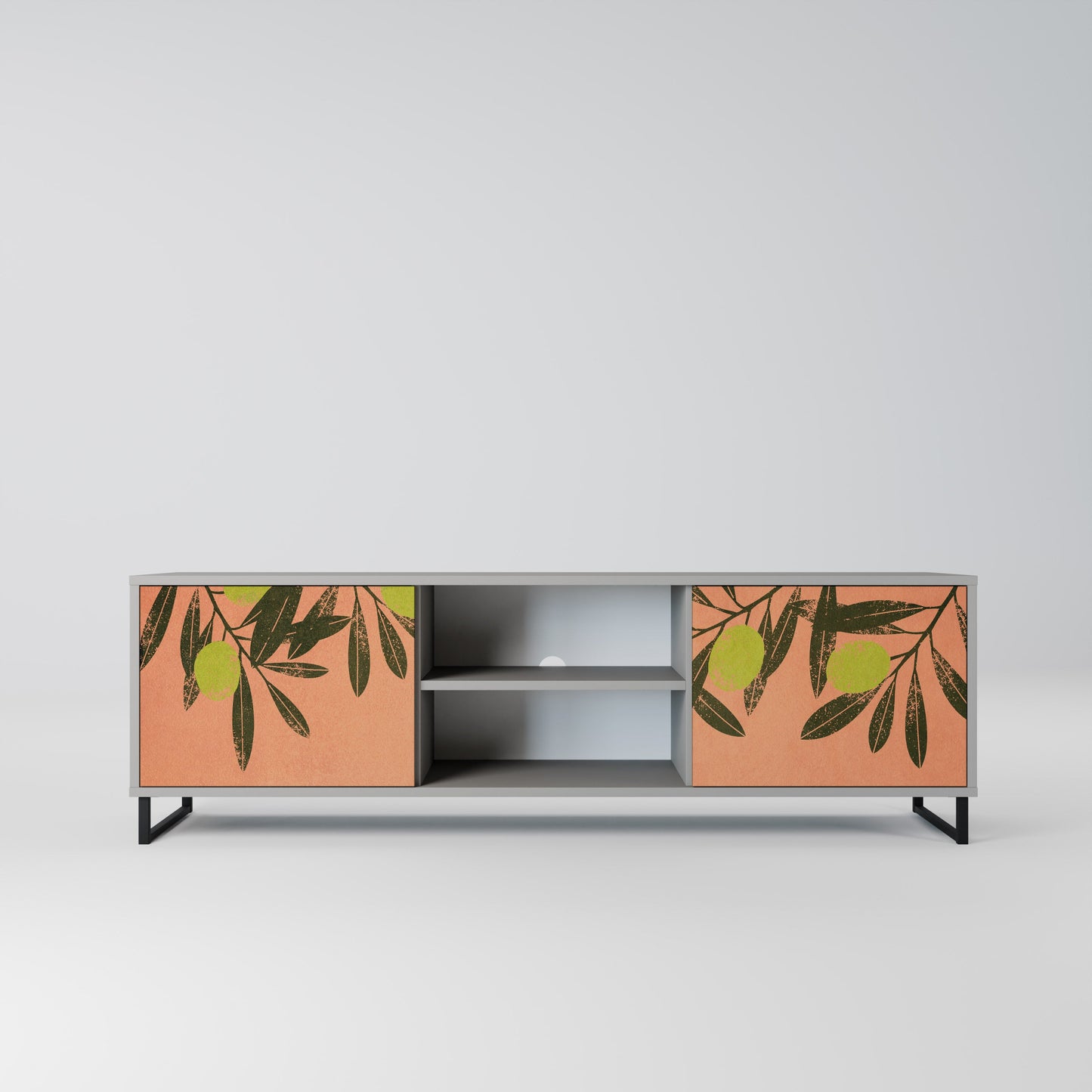 JUICY OLIVES 2-Door TV Stand in Grey Finish