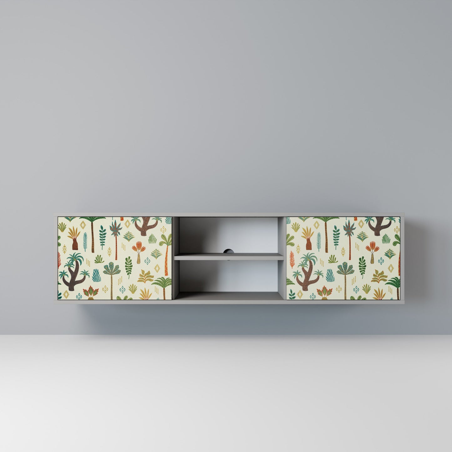 PALM SPRING 2-Door TV Stand in Grey Finish