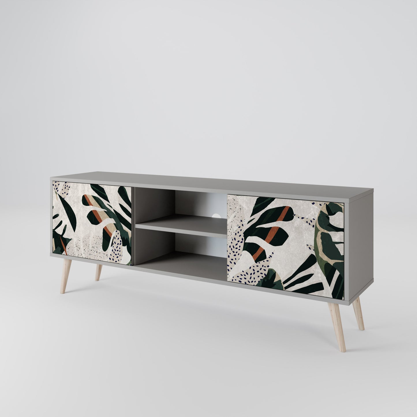 VERDURE FORMATION 2-Door TV Stand in Grey Finish