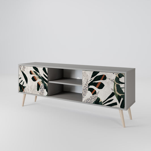 VERDURE FORMATION 2-Door TV Stand in Grey Finish
