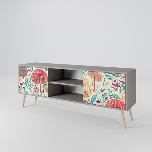 FUNGUS FANTASY 2-Door TV Stand in Grey Finish