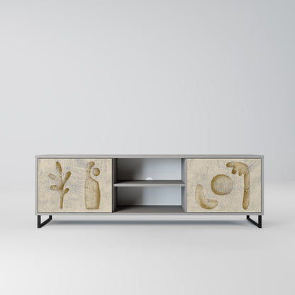 SAND SCULPTURES 2-Door TV Stand in Grey Finish