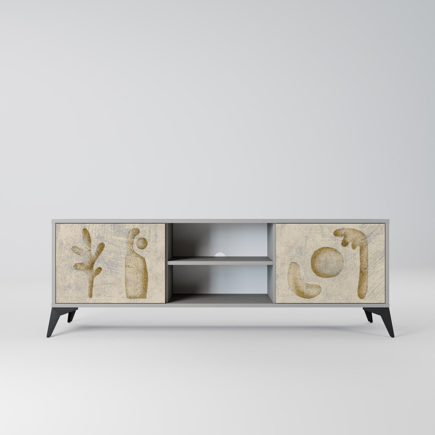 SAND SCULPTURES 2-Door TV Stand in Grey Finish