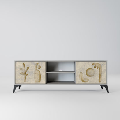 SAND SCULPTURES 2-Door TV Stand in Grey Finish