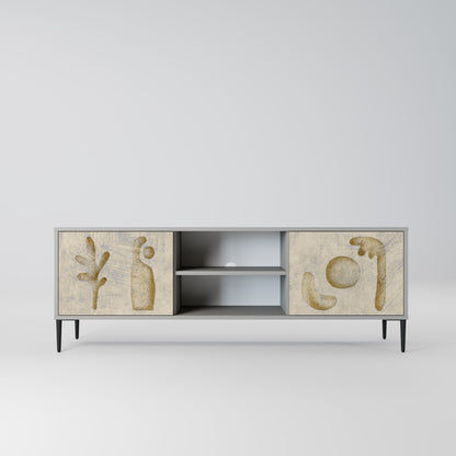 SAND SCULPTURES 2-Door TV Stand in Grey Finish