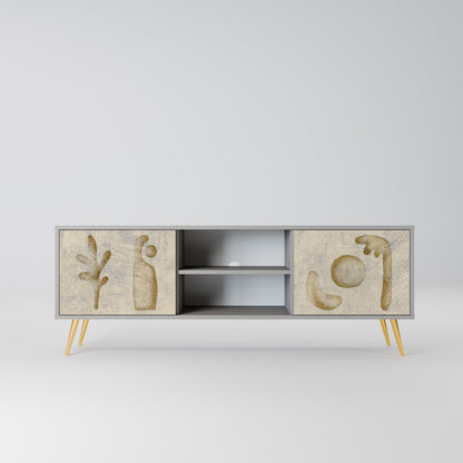 SAND SCULPTURES 2-Door TV Stand in Grey Finish