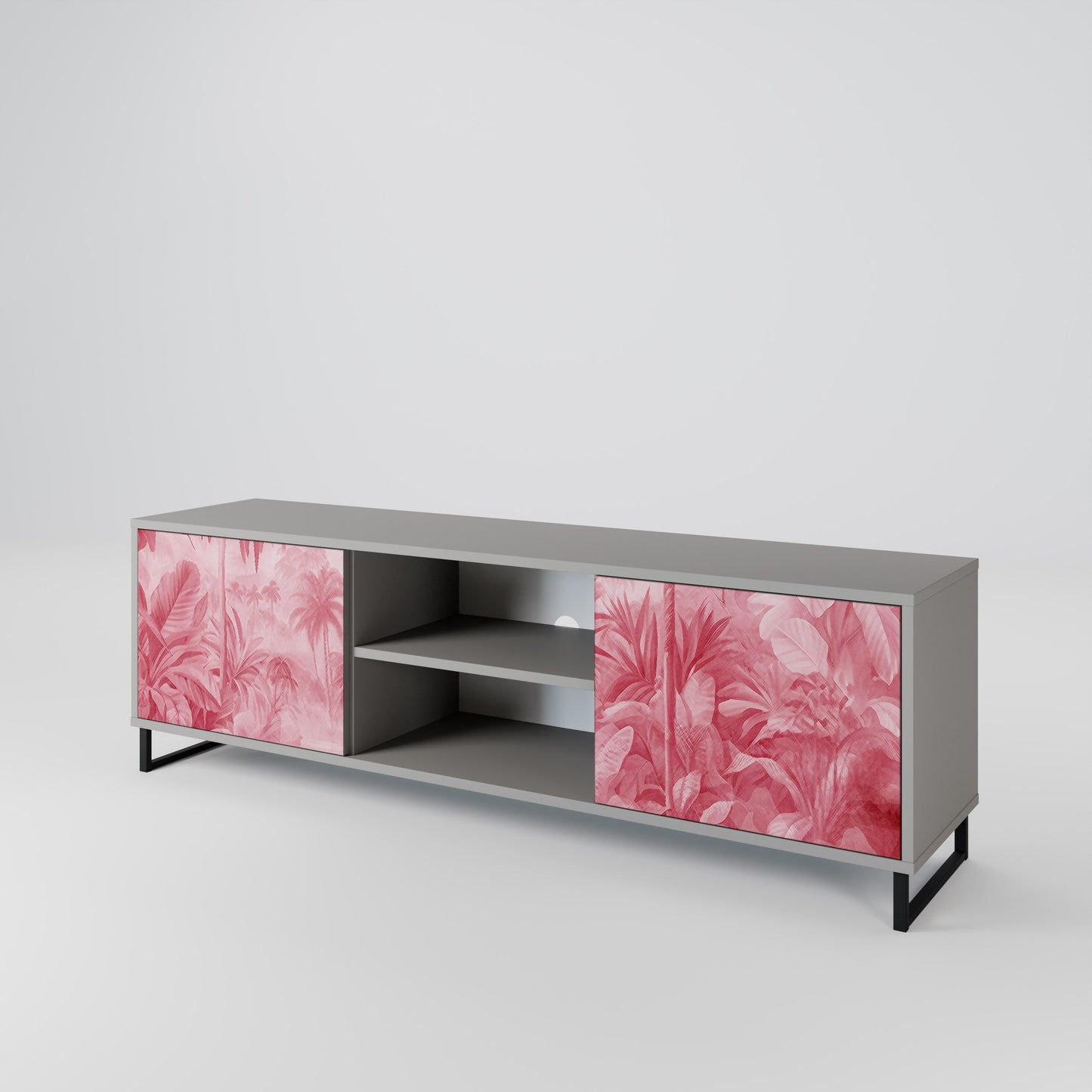 SWEET TROPICS 2-Door TV Stand in Grey Finish