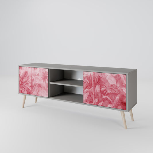 SWEET TROPICS 2-Door TV Stand in Grey Finish