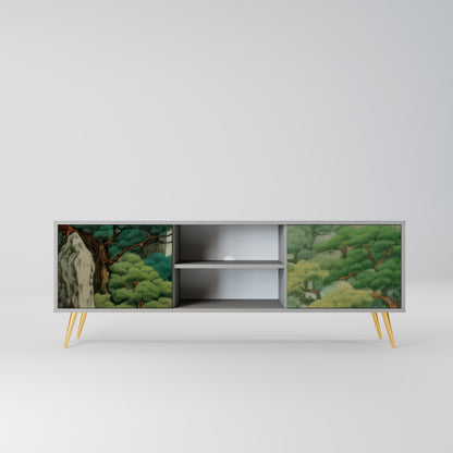 VERDURE ABYSS 2-Door TV Stand in Grey Finish