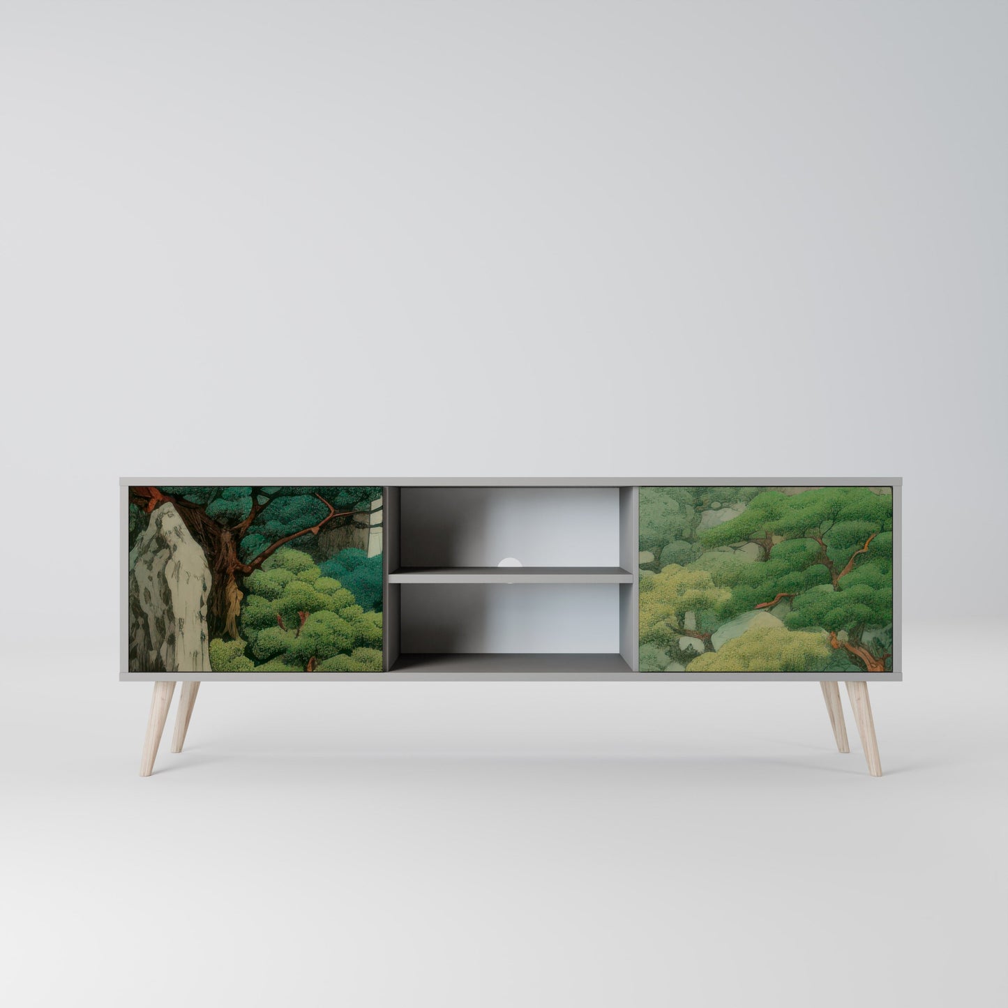 VERDURE ABYSS 2-Door TV Stand in Grey Finish