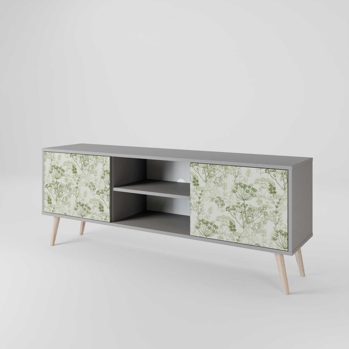 FENNEL BALDACHIN 2-Door TV Stand in Grey Finish