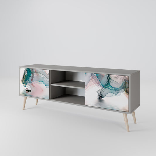 VELVET CROSSING 2-Door TV Stand in Grey Finish