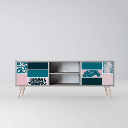 COMBINATION OF SHAPES 2-Door TV Stand in Grey Finish