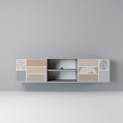 TROPICAL SHAPES 2-Door TV Stand in Grey Finish