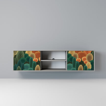 AUTUMN KALEIDOSCOPE 2-Door TV Stand in Grey Finish