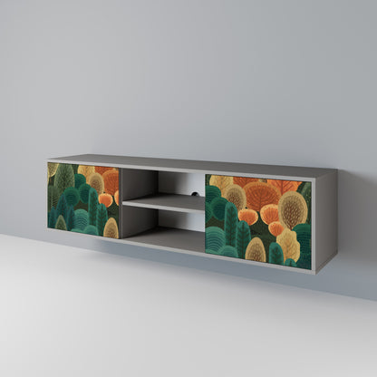 AUTUMN KALEIDOSCOPE 2-Door TV Stand in Grey Finish