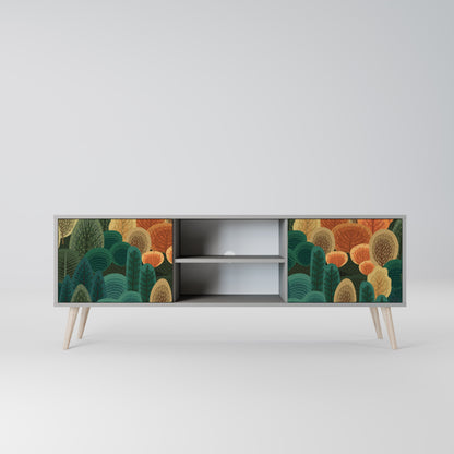 AUTUMN KALEIDOSCOPE 2-Door TV Stand in Grey Finish
