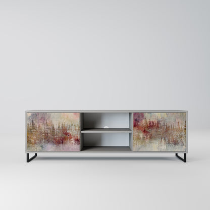 VEILED SUMMIT 2-Door TV Stand in Grey Finish