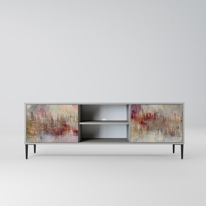 VEILED SUMMIT 2-Door TV Stand in Grey Finish