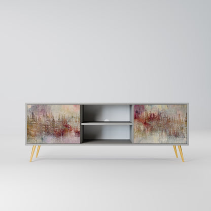 VEILED SUMMIT 2-Door TV Stand in Grey Finish