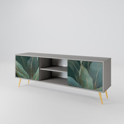 ROYAL GREEN 2-Door TV Stand in Grey Finish