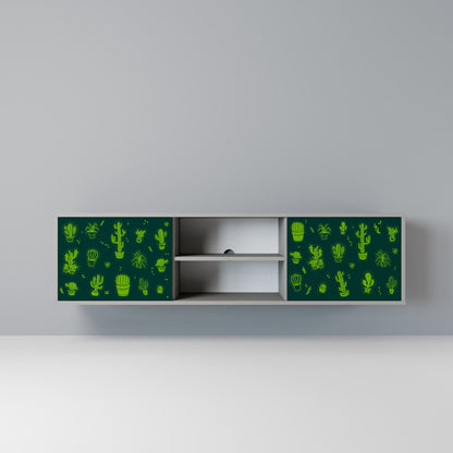 DESERT GREEN 2-Door TV Stand in Grey Finish