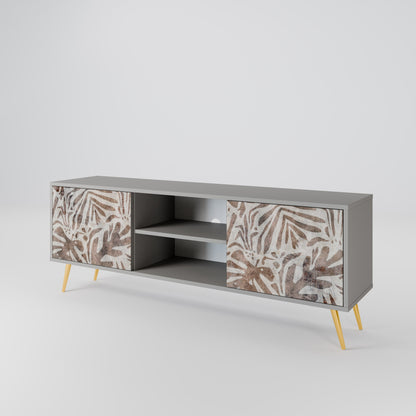 PASSING TIME 2-Door TV Stand in Grey Finish