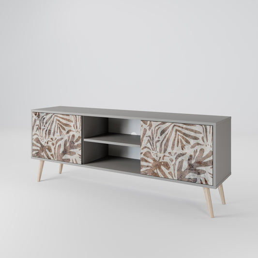 PASSING TIME 2-Door TV Stand in Grey Finish