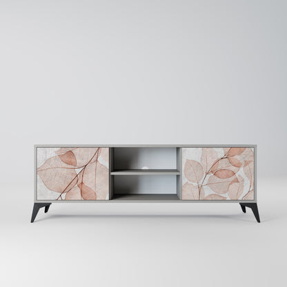 AUTUMN FRAGILITY 2-Door TV Stand in Grey Finish