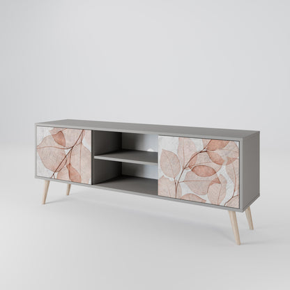 AUTUMN FRAGILITY 2-Door TV Stand in Grey Finish